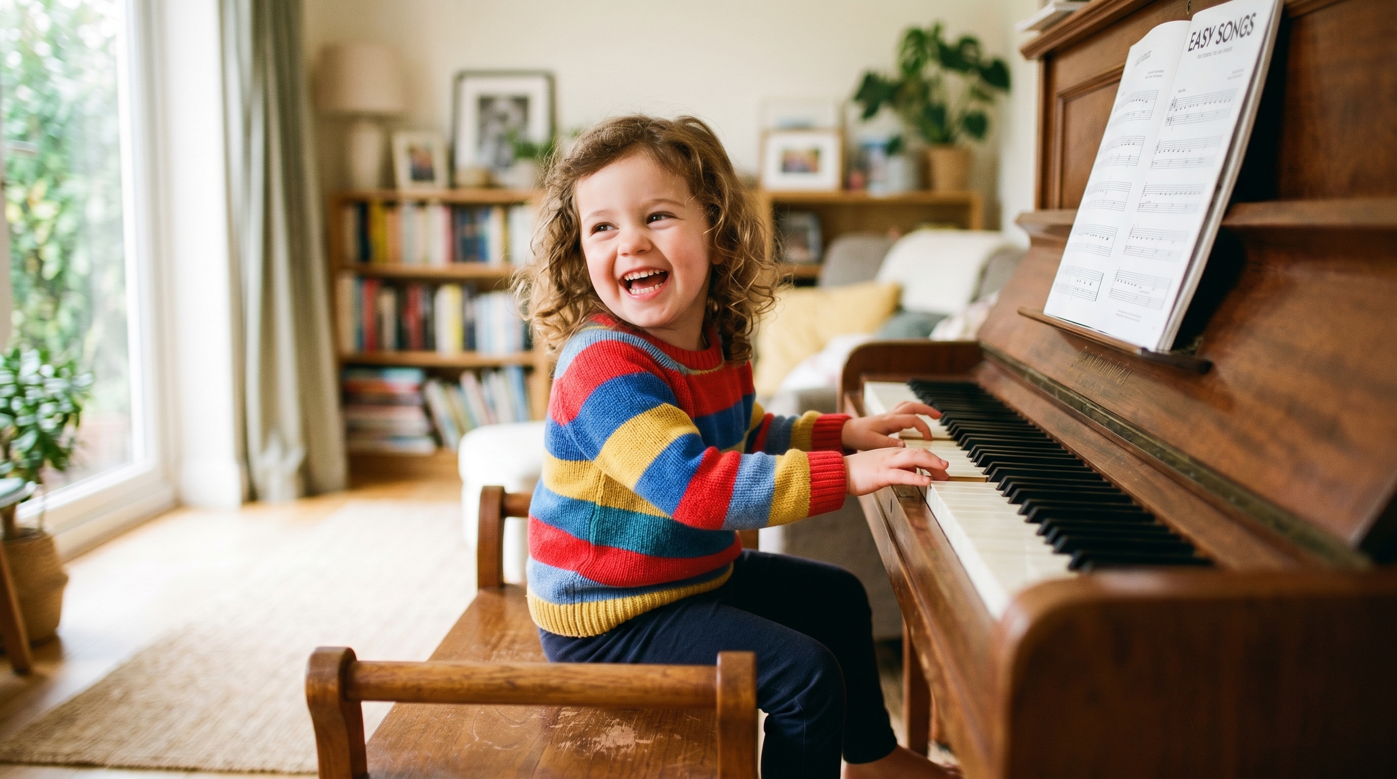 Dziecko grające na pianinie – lekcje pianina dla dzieci w Legionowie